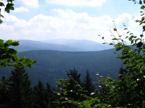 Pohled z Bukovce na Krkonoše